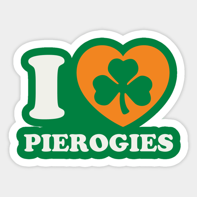St Patricks Day Polish Pierogies Pierogi Irish Shamrock Sticker by PodDesignShop